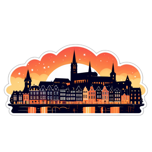 Maastricht's Skyline ved Skumring