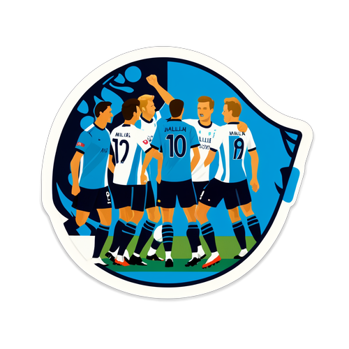 Magisk Stickerdesign: Mjällby AIF vs Malmö FF – En Fotbollens Dröm i Action!