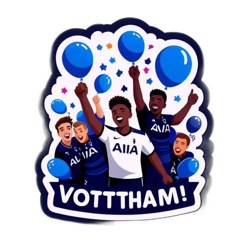 Festlig klistremerke av Tottenham-fans feirende seier
