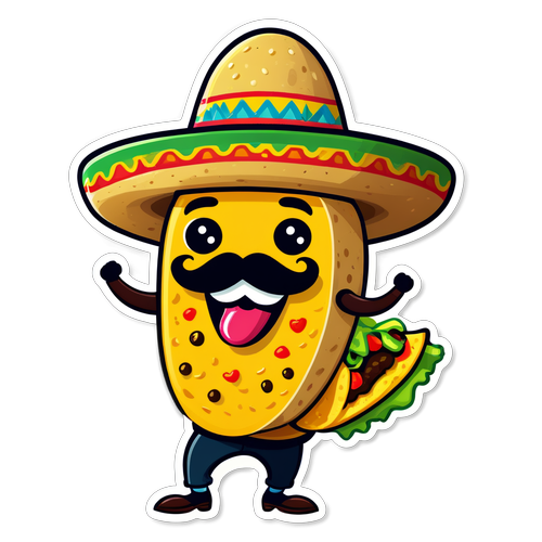 Taco Menari dengan Misai! Hadiah Tepat untuk Peminat Makanan Mexico!