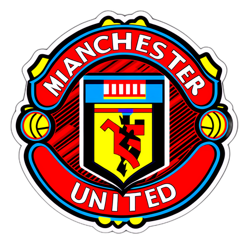 สติ๊กเกอร์ที่แสดงถึงคะแนนของแมนเชสเตอร์ยูไนเต็ด