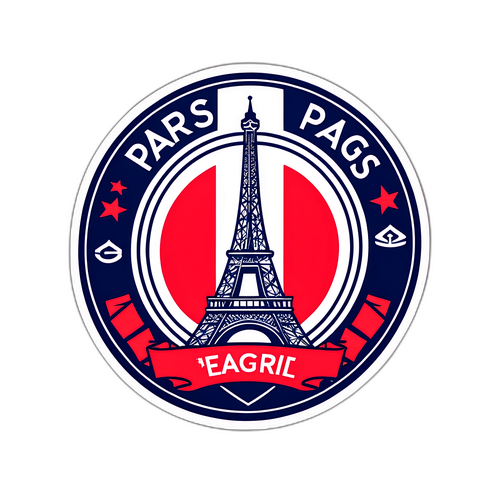 Sticker ya PSG na Mnara wa Eiffel