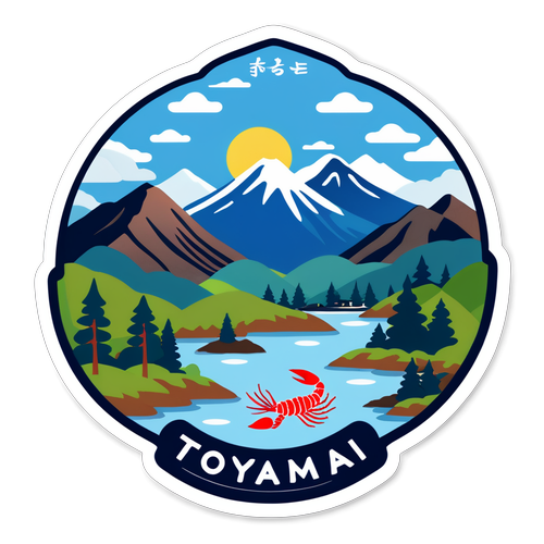 富山県の自然を描いたデザイン
