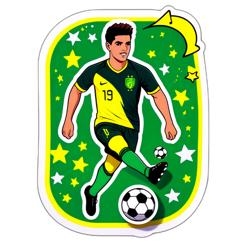 Desenho de André Silva Jogando Futebol