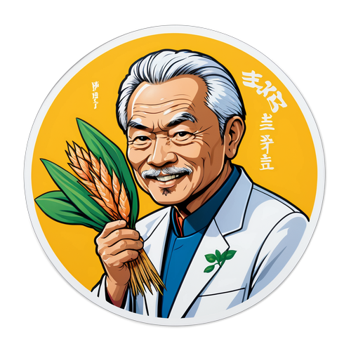 農業大臣鈴木のカリカチュアステッカー