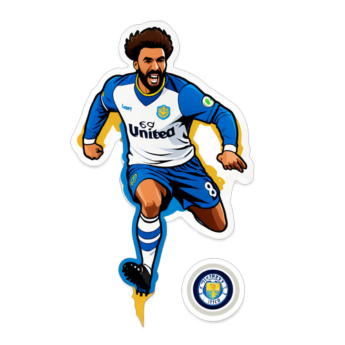 Leeds United Emblem and Footballer Sticker