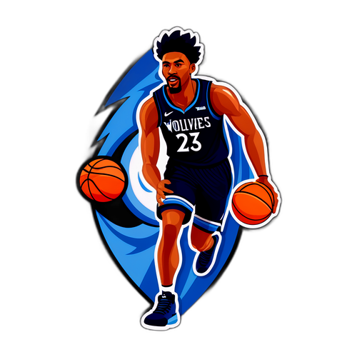 Sticker ng Manlalaro ng Basketball para sa Timberwolves