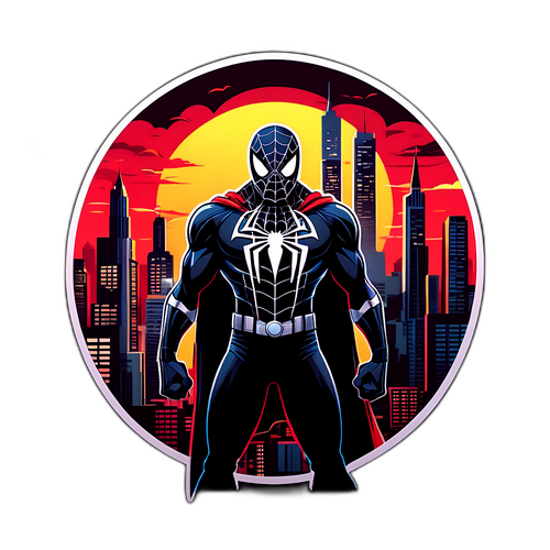 Karakter Jagoan Laba-Laba Gaya Noir di Latar Kota Gelap