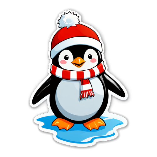 Craquez pour le Pingouin Enchanté : Un Sticker qui Réchauffe l'Hiver !