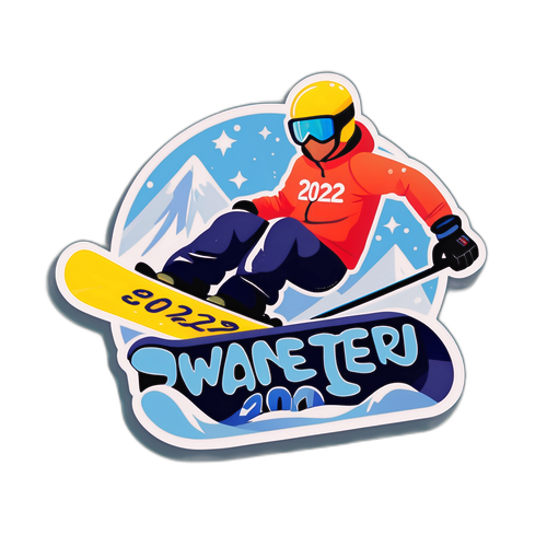 Winter Sport Uitrusting Sticker
