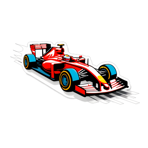 Isang Sleek na Formula 1 Sasakyan na Nagtatakbo