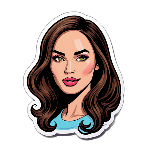 Hravý nálepka stylizované Megan Fox