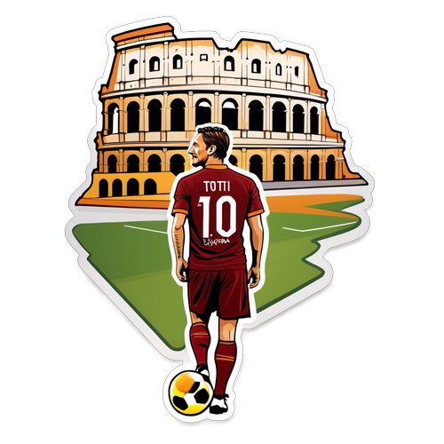 Illustrazione di Totti con il Colosseo