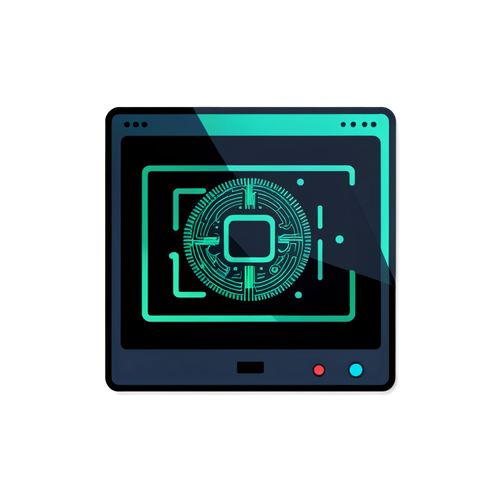 Adesivo Digitale Moderno con Schermo di Computer