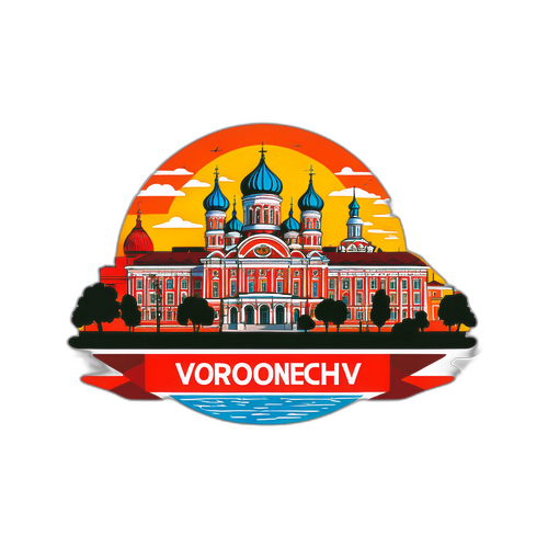 Воронеж у векторному графічному стилі