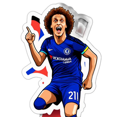 Autocollant de David Luiz avec sa célébration de but emblématique