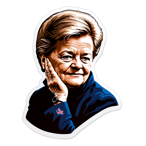 Gro Harlem Brundtland med bakgrunn av Norge