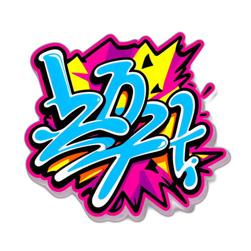 Autocollant artistique représentant les résultats du classement Top 14 2026 dans un style graffiti