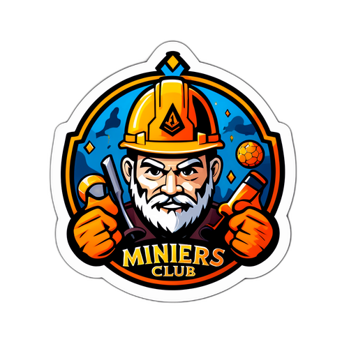 Весела наліпка з символікою клубу шахтарів