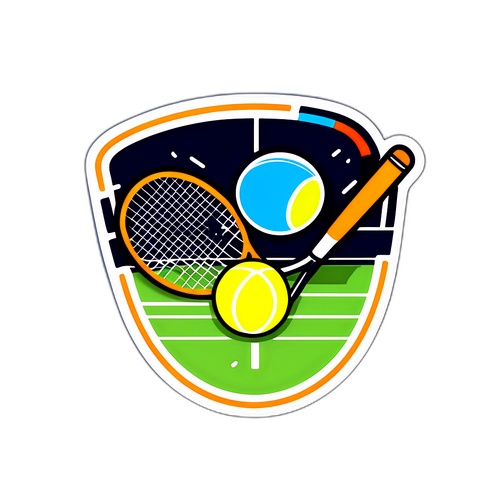 उज्ज्वल और ऊर्जावान टेनिस स्टिकर