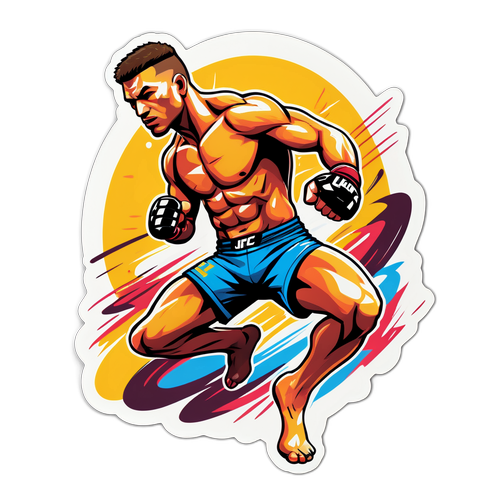 Dinamik Aksiyon Pozundaki UFC Dövüşçüsü