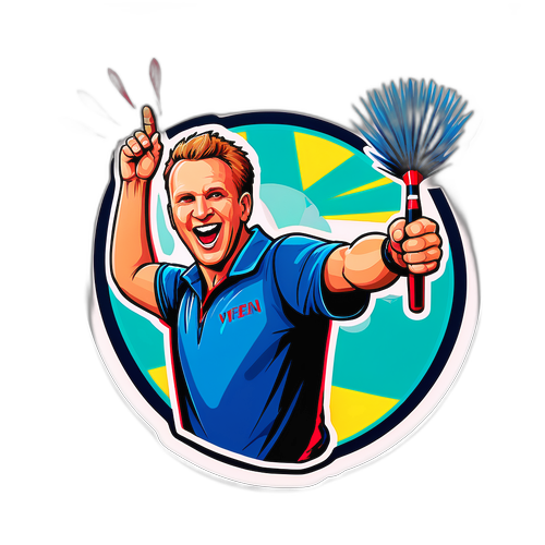 Van Veen beim Dartspielen