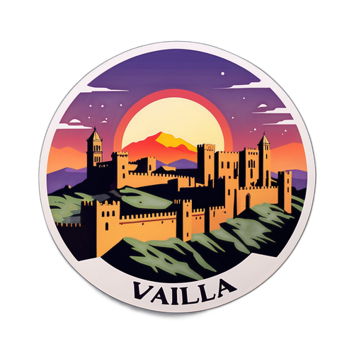 Avila met de oude stadsmuren en een zonsondergang