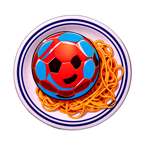 Piring Bologna dengan Spaghetti dan Bola Sepak
