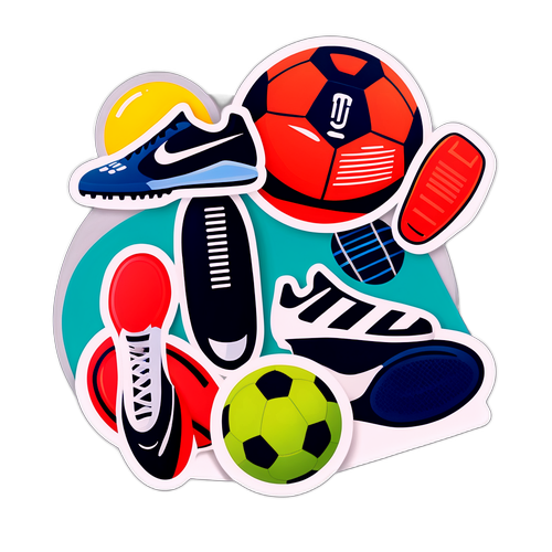 足球運動道具設計貼紙