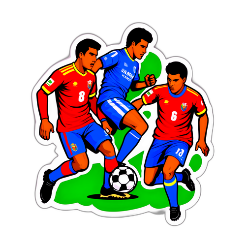 Sticker que celebra el espíritu competitivo del fútbol