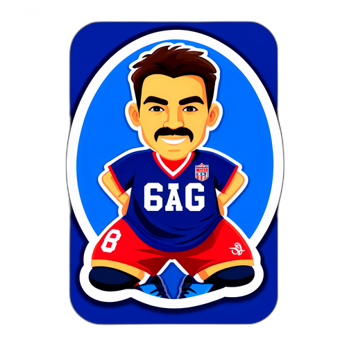 Sticker cu fan pasionat de fotbal