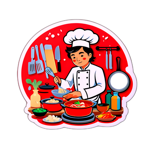 셰프 김성훈의 요리 장면 스티커