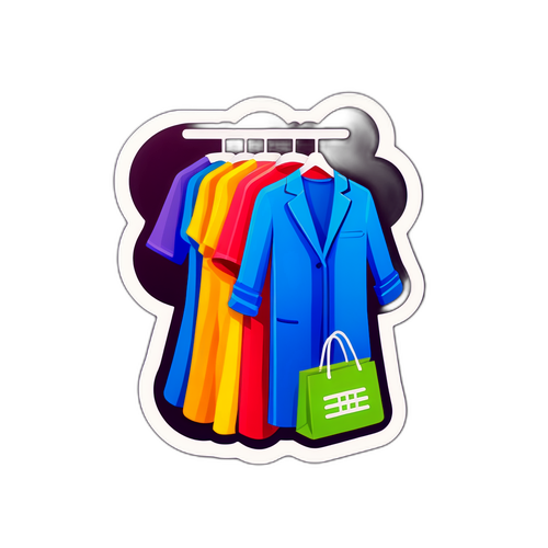 Colorful Clothes Shopping Sticker