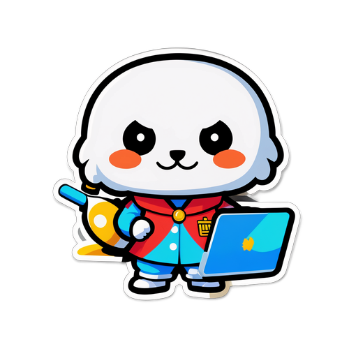 정보 전달의 중요성을 강조하는 중앙일보 마스코트 스티커