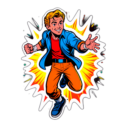 Retro-sticker af Luke Littler i actionpose