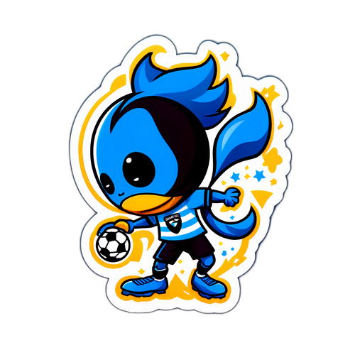 Stiker Menggemaskan Gremio Novorizontino dengan Bola Sepak