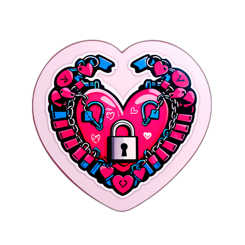 Autocollant cœur stylisé en cadenas avec 'LDLC'