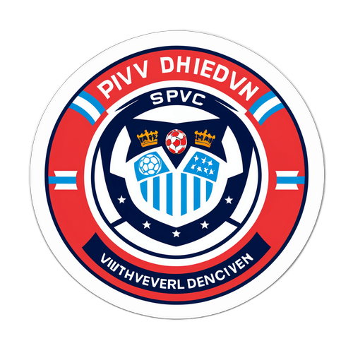 Logo PSV Eindhoven z piłką nożną