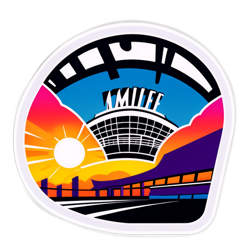 Abstrakt kunst klistremerke med MetLife Stadium silhuett