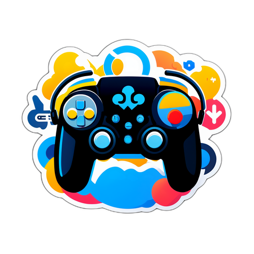 Мінімалістичний наліпка з логотипом Discord та іконками ігор