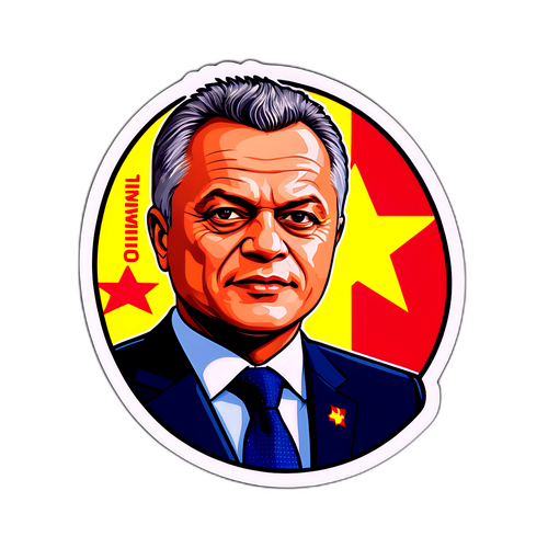 Sticker cu un joc de cuvinte pentru Plahotniuc, cu un fundal politic captivant