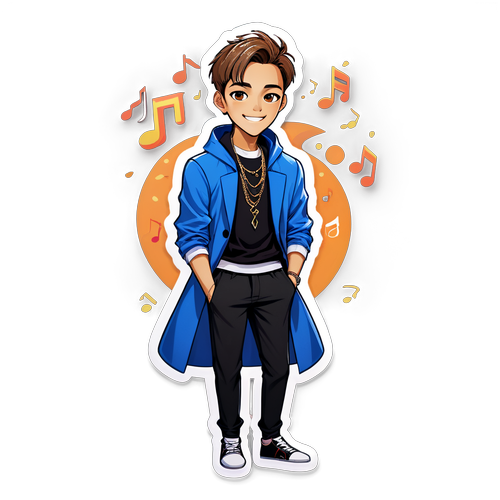 AngSticker ni Mingyu: Isang Kumpiyansang Emblem ng Musika at Estilo!