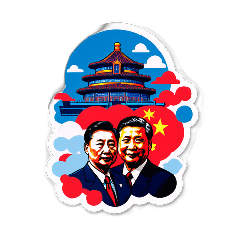 中美总统会谈贴纸