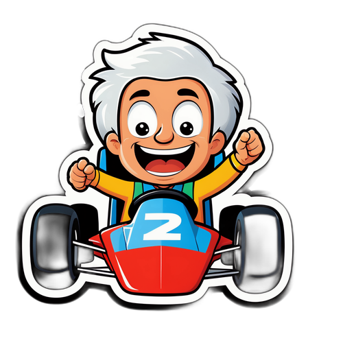 Cartoon Race Car Champion