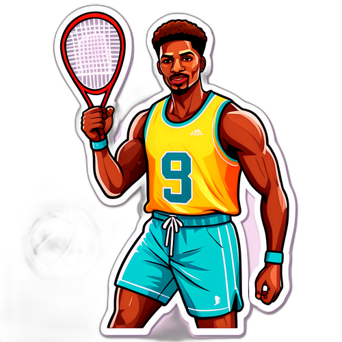 Sticker artistic cu Raja Jackson și echipament sportiv