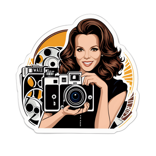 Vintage filmová kamera s hollywoodskými prvky