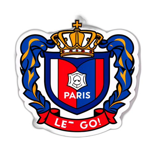 Stickers z herbem Paris FC i napisem 'Let's go!'