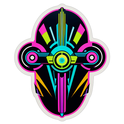 Arte deco por Rubinho Nunes com fundo neon e elementos de velocidade