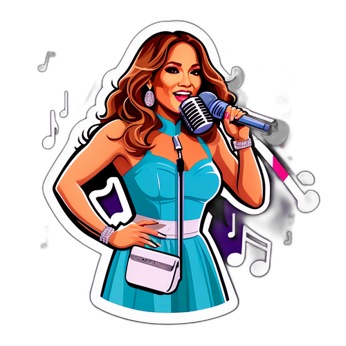 Rolig klistermärke med Jennifer Lopez i konsertscen