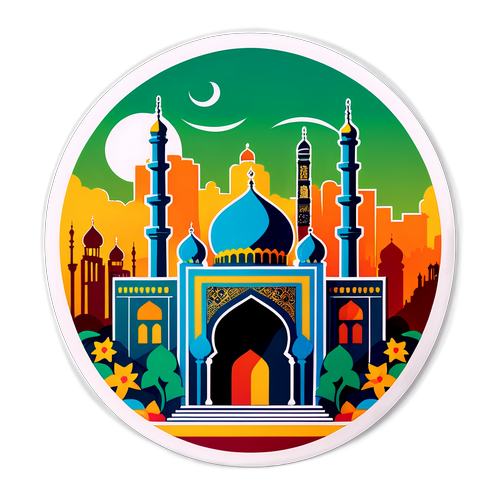 Stylisiertes Iran mit traditioneller Architektur
